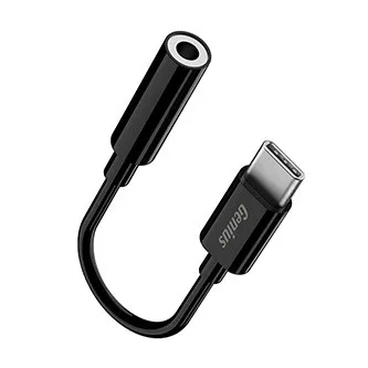 USB/Audio převodník, USB C samec - Jack (3.5mm) samice, stereo, černá, Genius ACC-C100