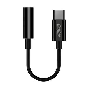 USB/Audio převodník, USB C samec - Jack (3.5mm) samice, stereo, černá, Genius ACC-C100