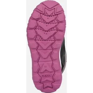Geox J TREKKYUP B AB Dievčenská zimná obuv, sivá, veľkosť
