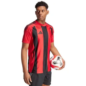 adidas STRIPED 24 JERSEY Pánske športové tričko, červená, veľkosť
