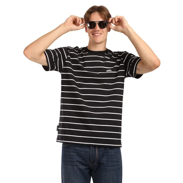 HORSEFEATHERS Tričko Agent - black stripes BLACK velikost S