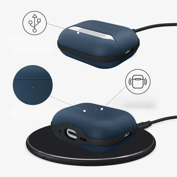 Tech-Protect NaturalFit, Apple AirPods Pro 3, tmavomodré