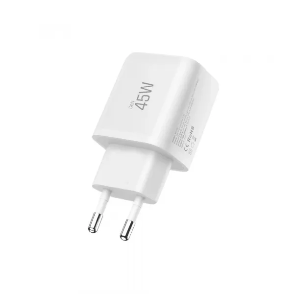 Tech-Protect NCA45W GaN sieťová nabíjačka USB / USB-C 45W PD QC + kábel Lightning, biela