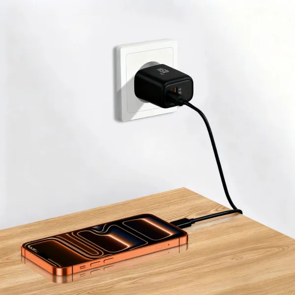 Tech-Protect NCA45W GaN sieťová nabíjačka USB / USB-C 45W PD QC, čierna