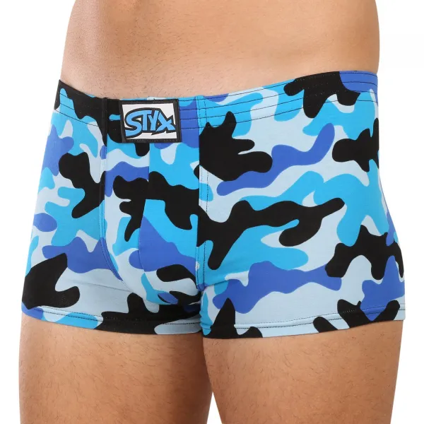 Pánske boxerky Styx art klasická guma maskáč modrý (Q1850) M, trenky