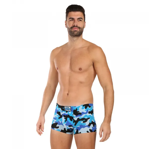 Pánske boxerky Styx art klasická guma maskáč modrý (Q1850) M, trenky