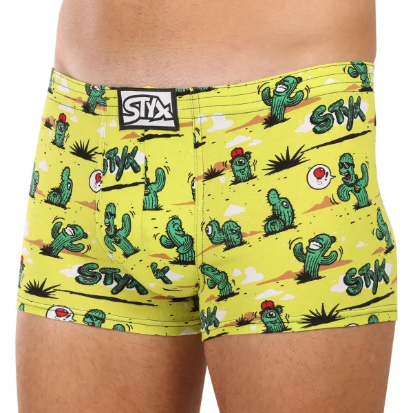 Pánske boxerky Styx art klasická guma kaktusy (Q1351) M, trenky