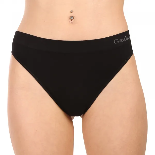 6PACK dámske tangá Gaubert čierná (GBTW-3104/black) S/M
