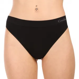 6PACK dámske tangá Gaubert čierná (GBTW-3104/black) S/M