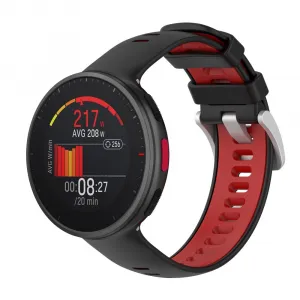 SPORTY Vymeniteľný silikónový remienok Polar Vantage V2 čierno-červený