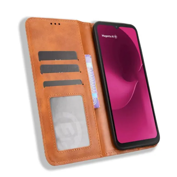 BUSINESS Peňaženkový kryt pre T Phone 3 hnedý