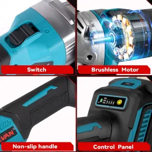 Elektrická Uhlová Brúska ONEVAN 125 Mm je vhodná pre batériu Makita 18V + kotúče ZADARMO ! 21V 4Ah batérie, nabíjačka Batéria: 2ks batéria