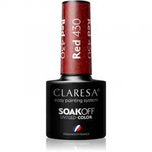 Claresa SoakOff UV/LED Color Rainbow Explosion gélový lak na nechty odtieň Red 430 5 g