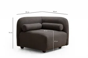 Hanah Home Rohové křeslo Viktoria bouclé tmavě šedé