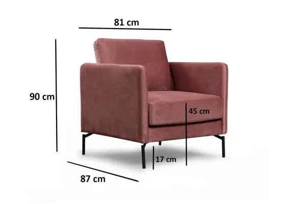 Hanah Home Křeslo Sino růžové
