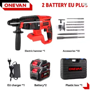 OneVan Bez uhlíková elektrická vŕtačka, príklepové kladivo, šramačka, príklepka náradie vhodné pre batériu MAKITA 18V.SDS príslušenstvo je v cene Batéria: 2ks batéria