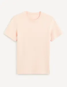 Ružové pánske basic tričko Celio Tebase