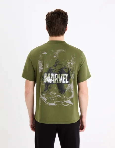 Kaki pánske tričko Celio Marvel - Hulk