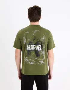 Kaki pánske tričko Celio Marvel - Hulk