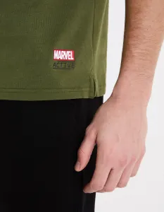 Kaki pánske tričko Celio Marvel - Hulk