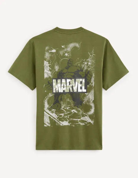 Kaki pánske tričko Celio Marvel - Hulk