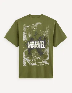 Kaki pánske tričko Celio Marvel - Hulk
