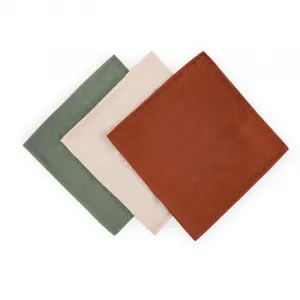 PETITEMARS Mušelínové plienky Petite&Mars Moussy Earth Tones 3 kusy