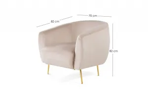 Hanah Home Křeslo Eses béžové/zlaté