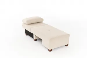 Hanah Home Rozkládací třímístná pohovka Perenna 233 cm krémová/ořech