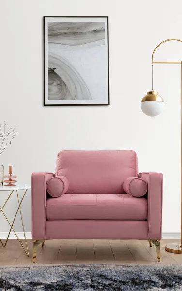 Hanah Home Křeslo Rome růžové/zlaté