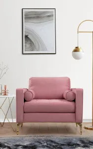 Hanah Home Křeslo Rome růžové/zlaté