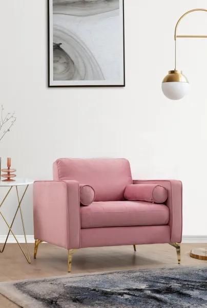 Hanah Home Křeslo Rome růžové/zlaté
