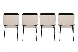 Kalune Design Sada 4 ks jídelních židlí Dore samet černá/krémová