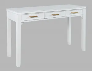 LivinHill Psací stůl Avola 122 cm s nabíjecí stanicí z masivu bílý