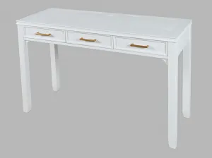 LivinHill Psací stůl Avola 122 cm s nabíjecí stanicí z masivu bílý