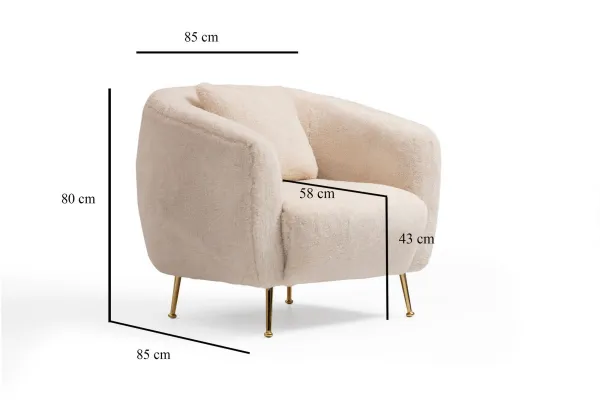 Kreslo ušiak Istiridye - Beige