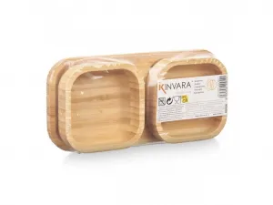 KINVARA Sada 2 ks bambusových misek s prkénkem KINKI hnědá