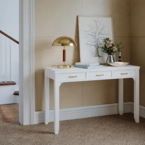 LivinHill Psací stůl Avola 122 cm s nabíjecí stanicí z masivu bílý