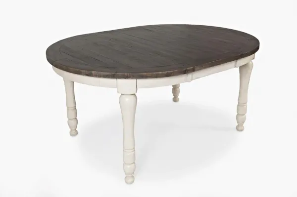 LivinHill Jídelní rozkládací stůl Avola 122/167 cm z masivu hnědý/bílý