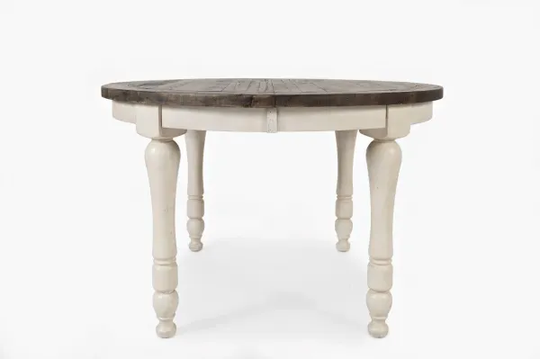 LivinHill Jídelní rozkládací stůl Avola 122/167 cm z masivu hnědý/bílý