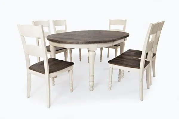LivinHill Jídelní rozkládací stůl Avola 122/167 cm z masivu hnědý/bílý