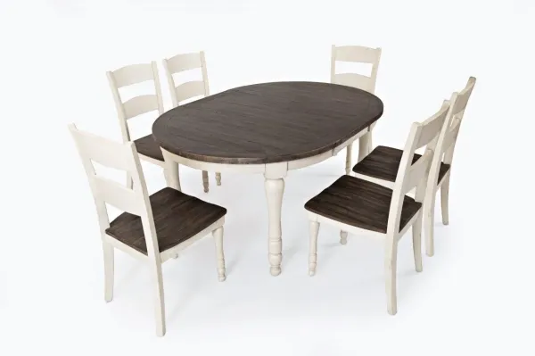 LivinHill Jídelní rozkládací stůl Avola 122/167 cm z masivu hnědý/bílý