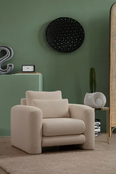 Hanah Home Designové křeslo Lily krémové