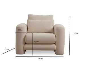 Hanah Home Designové křeslo Lily krémové