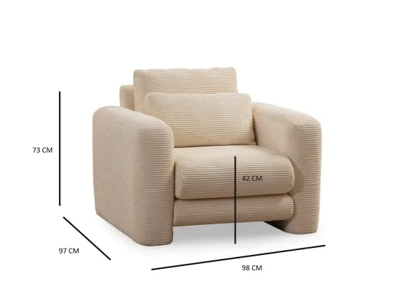 Hanah Home Designové křeslo Lily béžové
