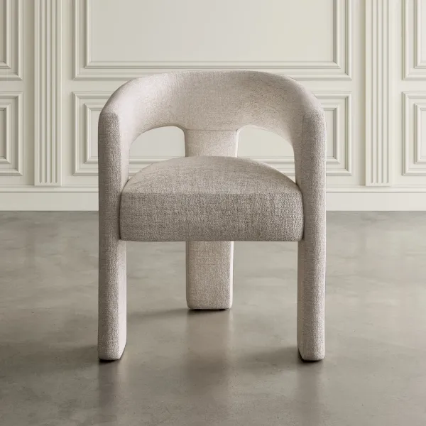 LivinHill Designové čalouněné jídelní křeslo Leith taupe