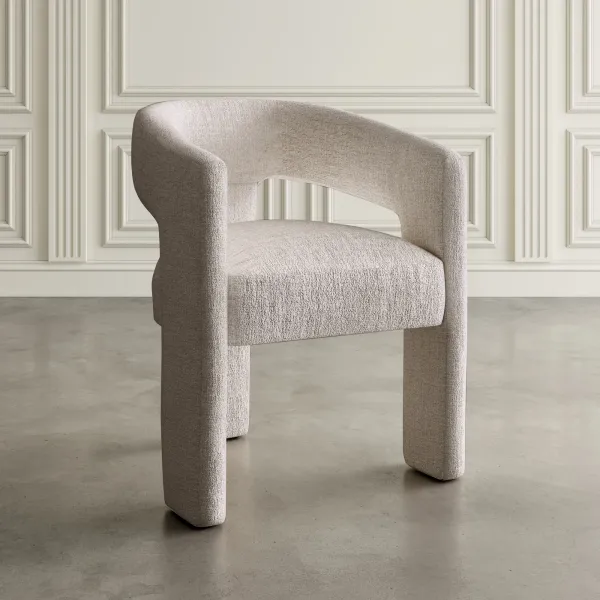 LivinHill Designové čalouněné jídelní křeslo Leith taupe