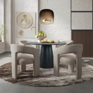 LivinHill Designové čalouněné jídelní křeslo Leith taupe