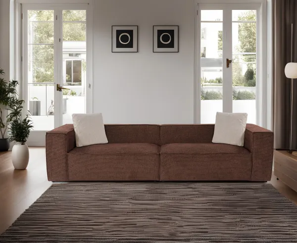 Hanah Home Čtyřmístná pohovka Lora 300 cm hnědá
