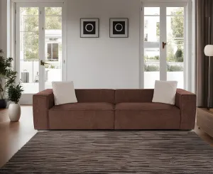 Hanah Home Čtyřmístná pohovka Lora 300 cm hnědá